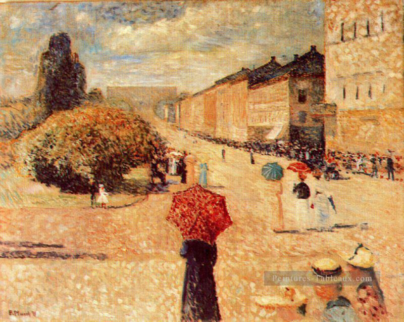jour de printemps sur karl rue johan 1890 Edvard Munch Peintures à l'huile